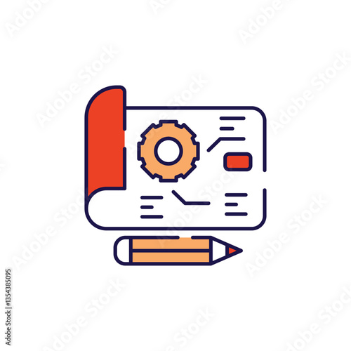 Prototyping icon design with white background stock illustration