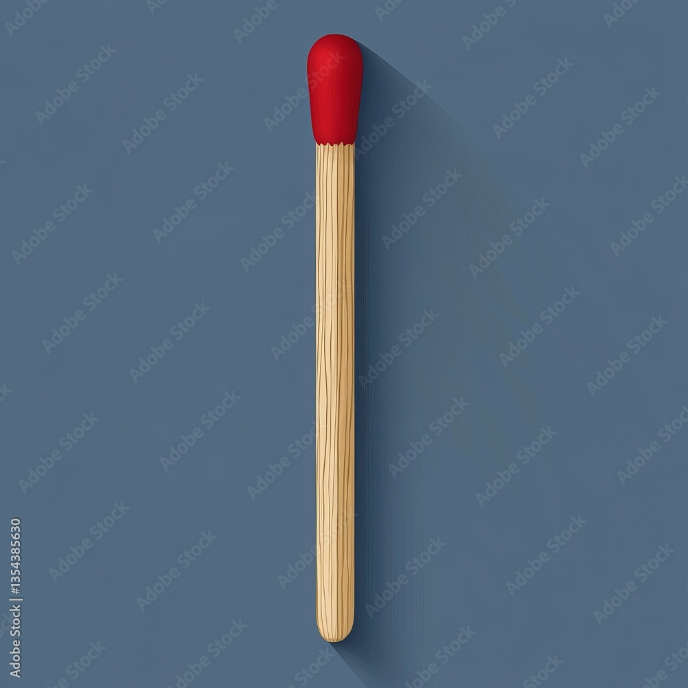Match stick in vector style, straight wooden design with red tip, smooth clean lines, sharp edges, isolated on a blank background, professional and simple design. Match stick in vector style, straight wooden design with red tip, smooth clean lines, sharp edges, isolated on a blank background, professional and simple design.