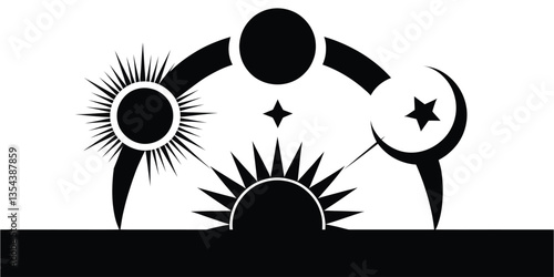 Timeless Rhythm A Striking Silhouette of Day's Journey