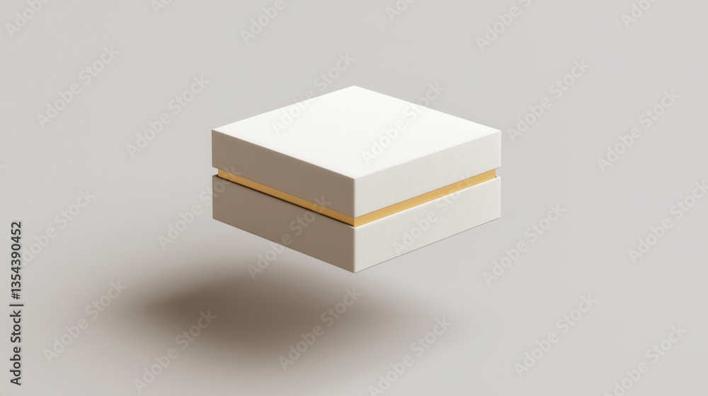 Obraz premium 3D mockup of a luxurious cardboard box suspended in mid-air