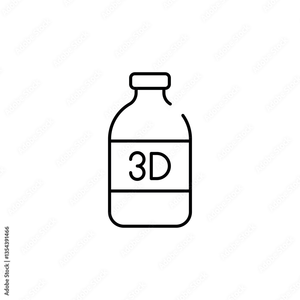 Resin Bottle icon design with white background stock illustration Resin Bottle icon design with white background stock illustration