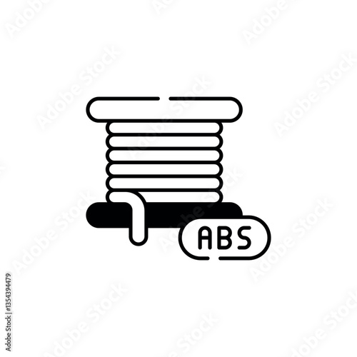 Filament ABS icon design with white background stock illustration
