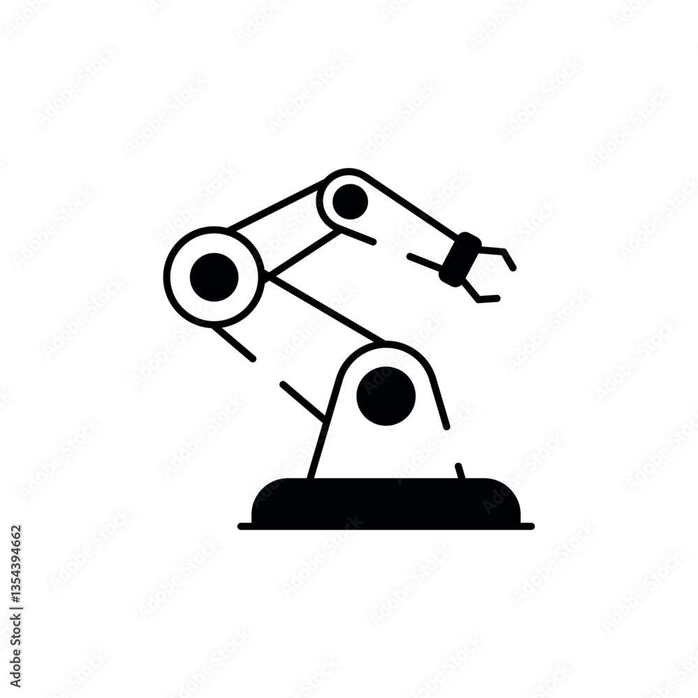 Robot Arm icon design with white background stock illustration Robot Arm icon design with white background stock illustration