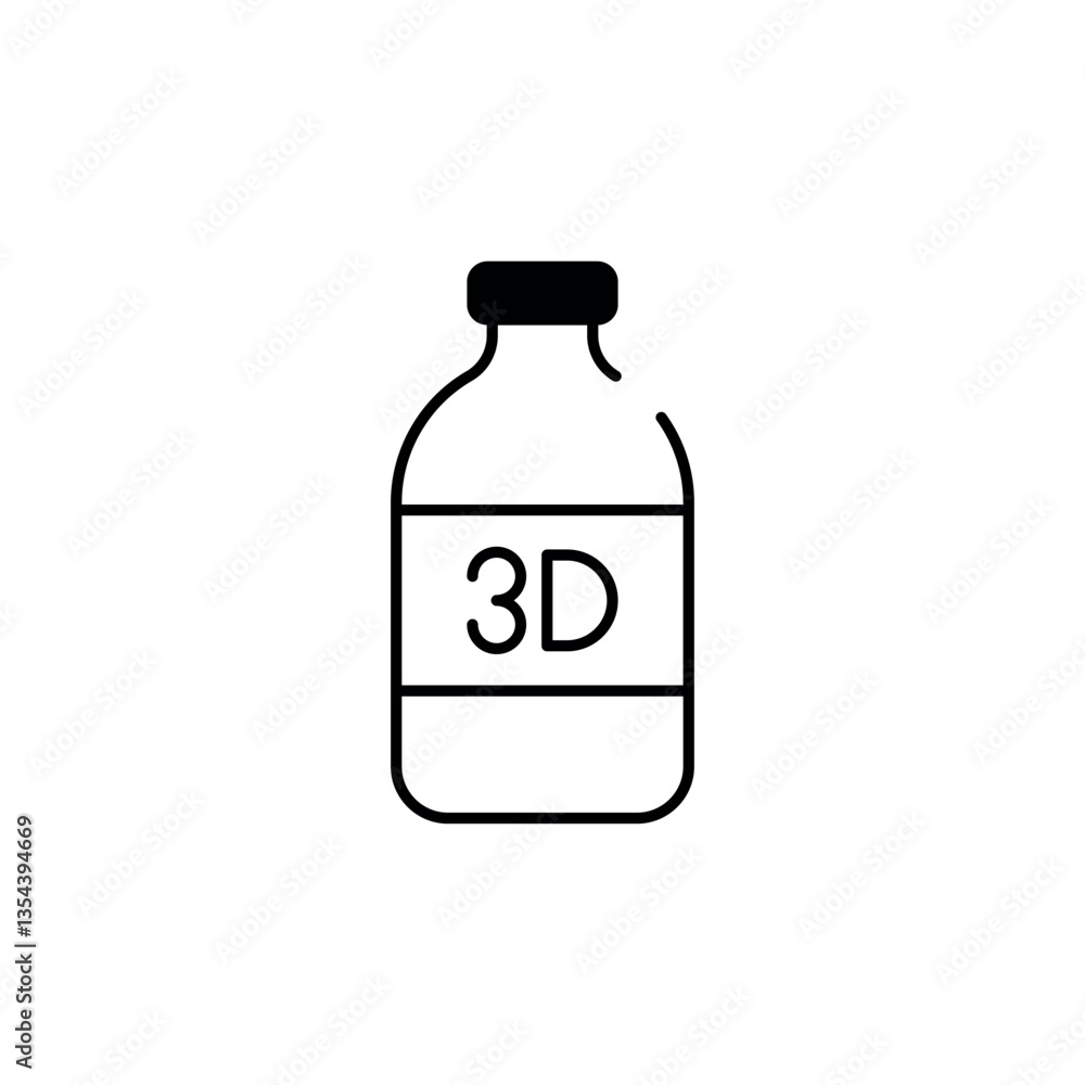 Resin Bottle icon design with white background stock illustration Resin Bottle icon design with white background stock illustration