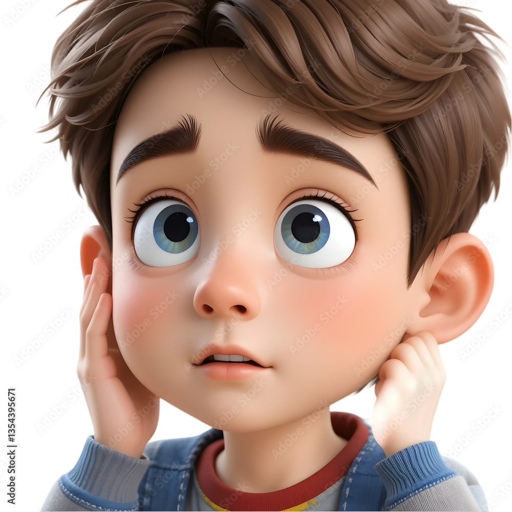 Cute Cartoon Boy Image: 3D Render, HD Cute Cartoon Boy Image: 3D Render, HD