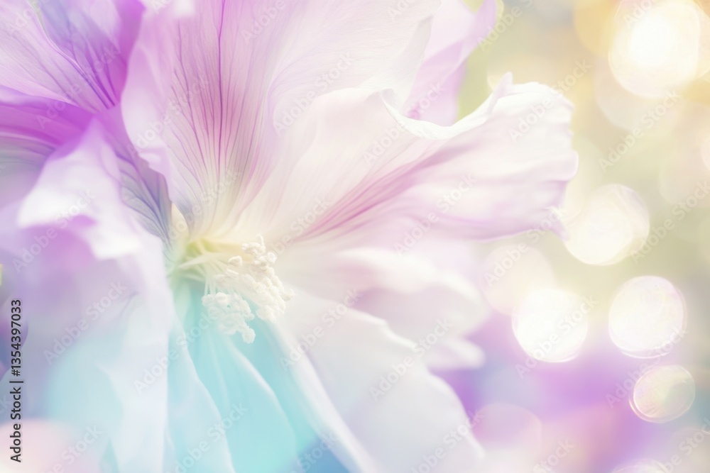 Pastel Floral Dreamscape: Soft Focus Flower with Bokeh Light Effect. Pastel Floral Dreamscape: Soft Focus Flower with Bokeh Light Effect.