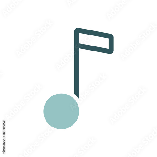 Music note flat isolated vector icon