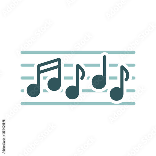 Stave and music notes vector icon