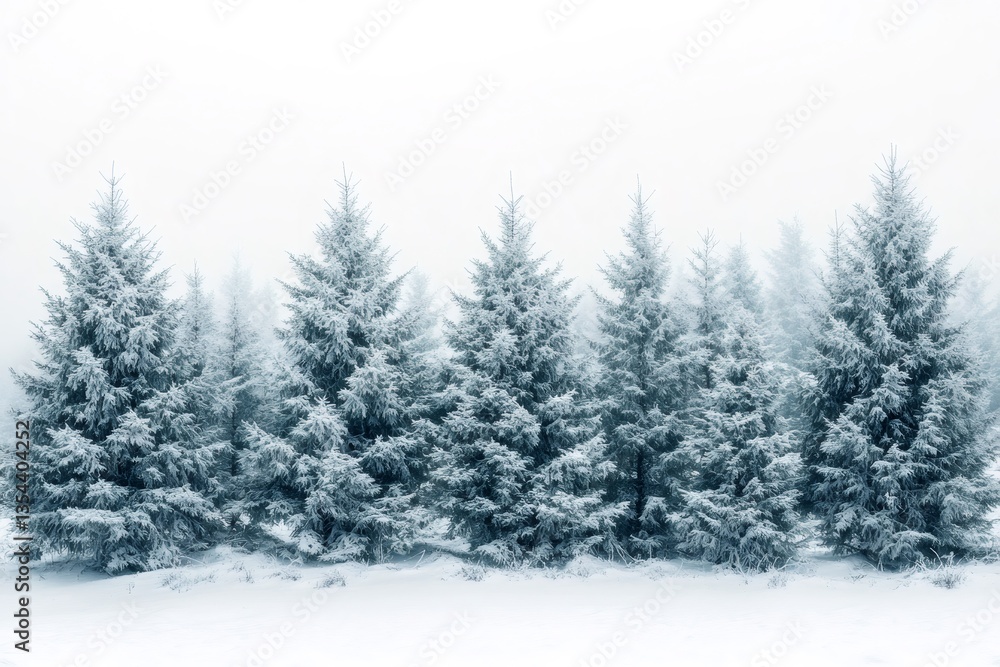 Majestic snow covered pine trees creating stunning winter wonderland Majestic snow covered pine trees creating stunning winter wonderland