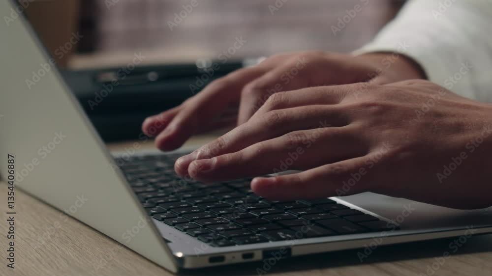 Unrecognizable Caucasian businessman worker boss male guy typing keyboard laptop in office employer man working using gadget Internet hands close up programmer develop executive digital tech business Unrecognizable Caucasian businessman worker boss male guy typing keyboard laptop in office employer man working using gadget Internet hands close up programmer develop executive digital tech business