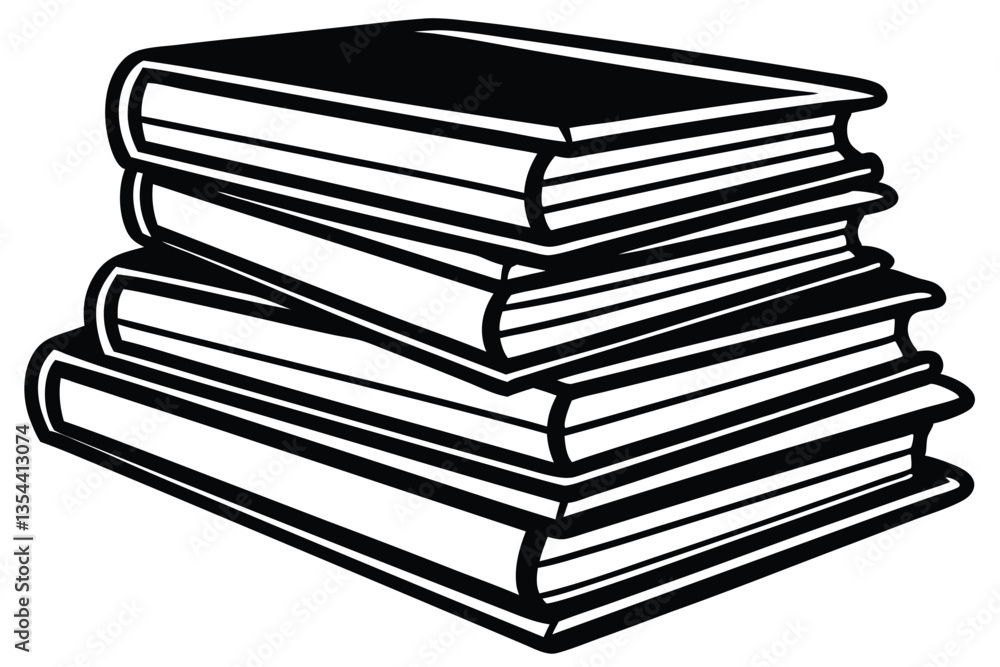 stack of black books silhouette vector stack of black books silhouette vector