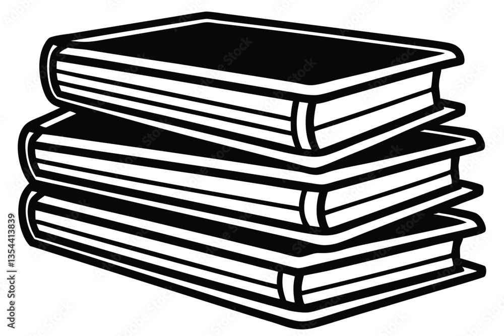 Books icon, stack of black books silhouette vector Books icon, stack of black books silhouette vector