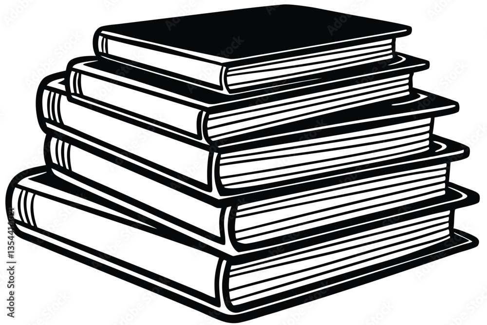 Books icon, stack of black books silhouette vector Books icon, stack of black books silhouette vector