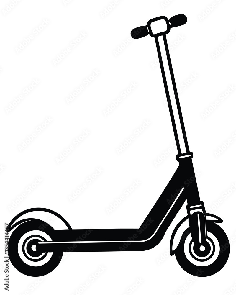 Scooter silhouette isolated on white background vector Scooter silhouette isolated on white background vector