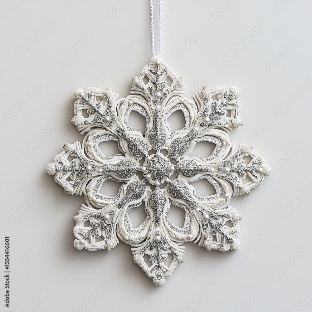 Fototapeta premium Holiday Decor Snowflake Ornament Overview Background.
