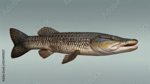 Detailed profile view of a long fish