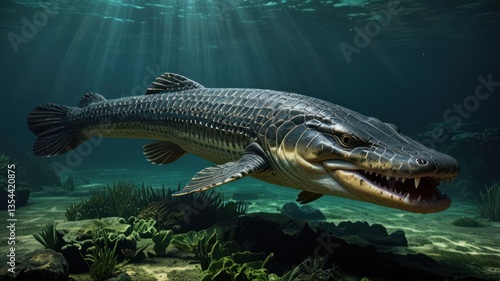 Prehistoric fish underwater scene (1)