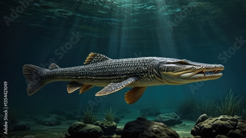 Prehistoric fish underwater scene (3)