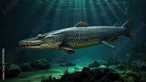 Prehistoric fish underwater scene (4)