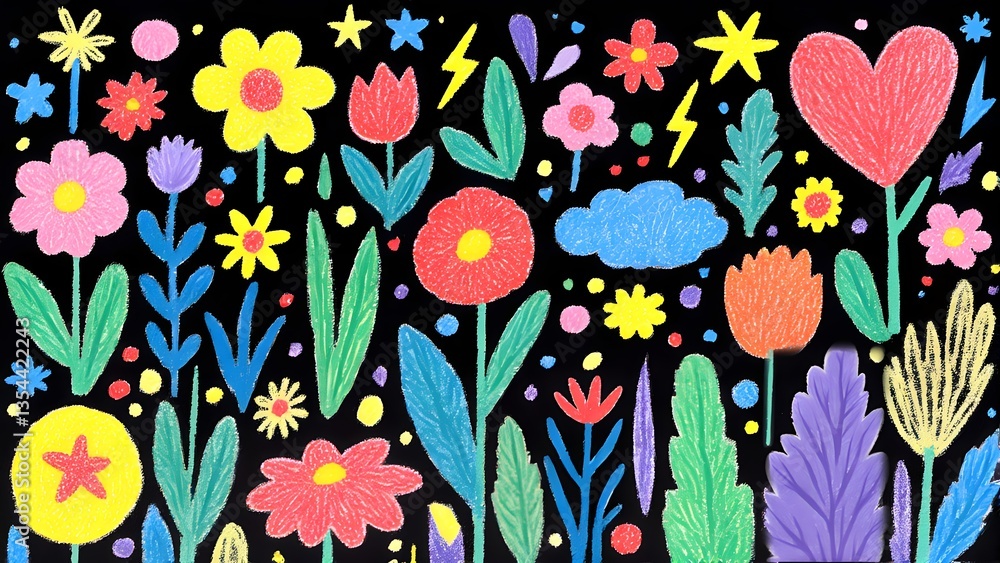 custom made wallpaper toronto digitalChildren's funny graffiti sunny garden
