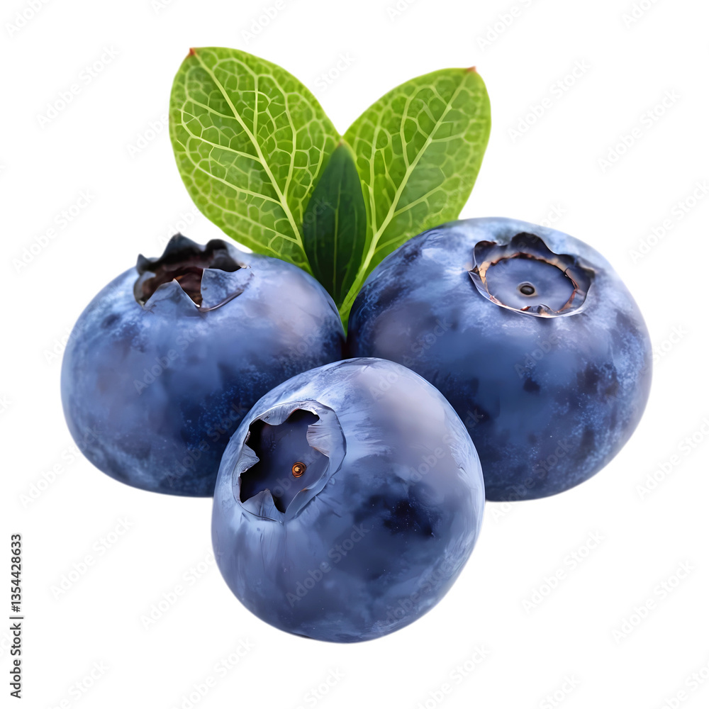 Obraz premium blueberries on white background transparent png 