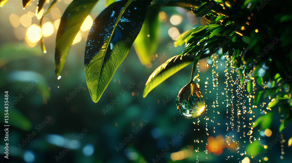 water drops on the leaf