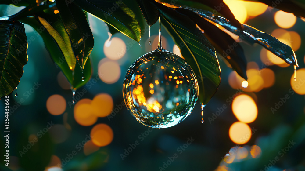 water drops on green leaf