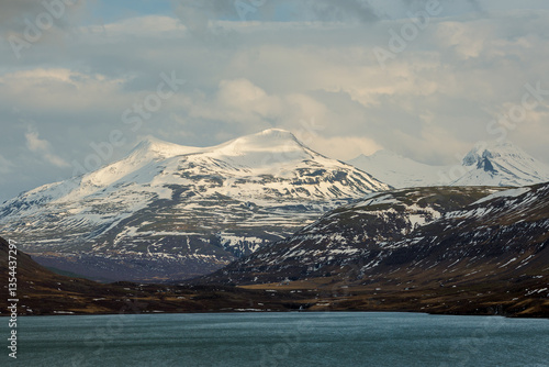 Obraz na płótnie Iceland's diverse landscape features majestic mountains, dramatic coastlines, glaciers, and volcanic fields. A land of contrasts, where fire meets ice, offering breathtaking views for nature and trave w salonie