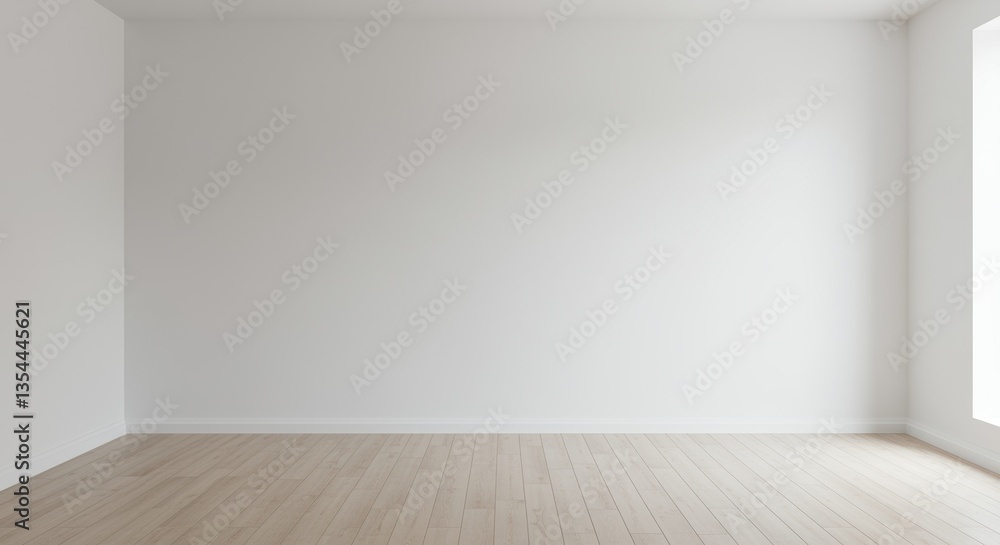 A bright, minimalistic interior with white walls and light wooden flooring. Natural light floods in through a window, creating an airy space ideal for living or creative projects. A bright, minimalistic interior with white walls and light wooden flooring. Natural light floods in through a window, creating an airy space ideal for living or creative projects.