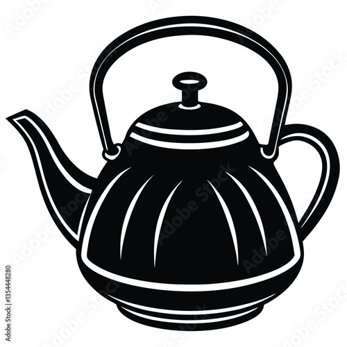 a stylish tea pot silhouette vector