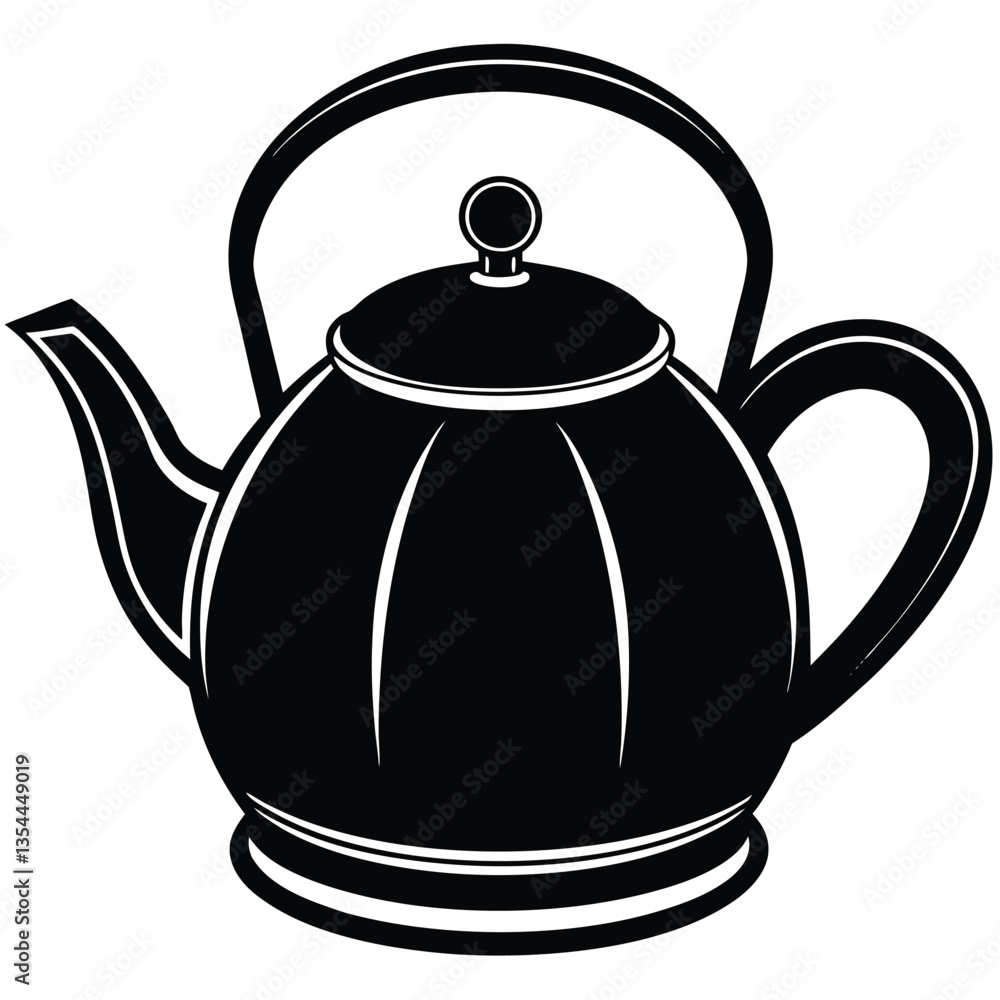 Obraz premium a stylish tea pot silhouette vector