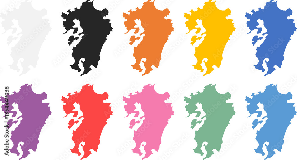 Fototapeta premium 日本地図のグラフィック素材イラスト