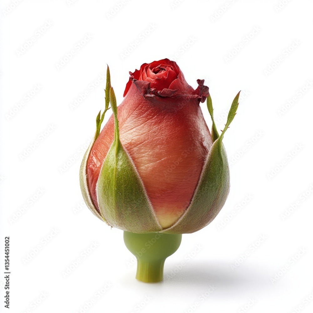 Fototapeta premium Generic Rose Bulb Scene Green National Husk Background.