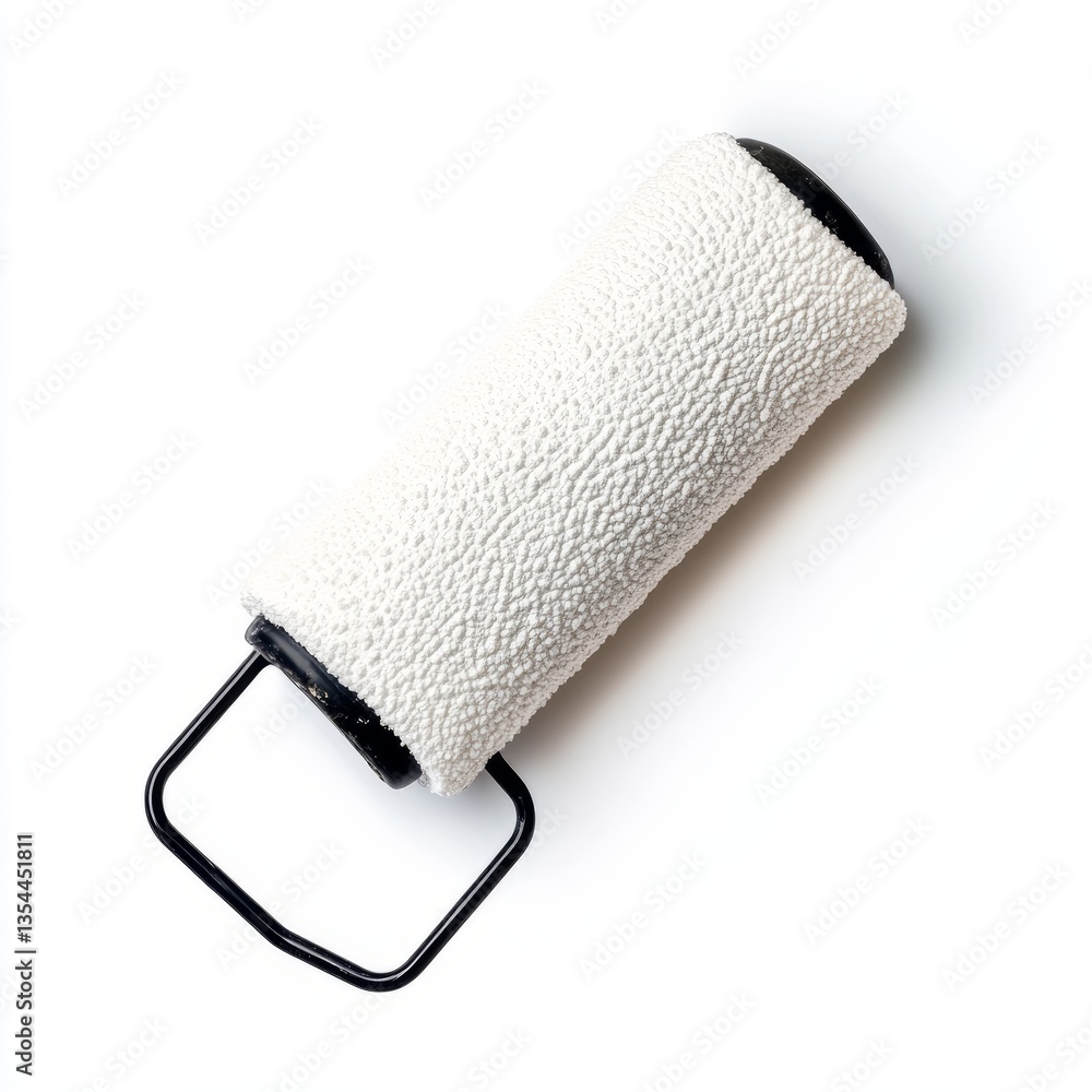 Fototapeta premium Generic Paint Roller Overview Black Fabric Day Background.