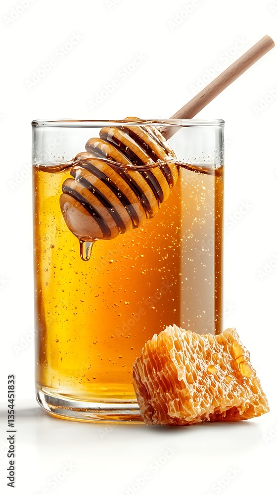 Honeycomb for Honey, Glass, Dripping, White. Honeycomb for Honey, Glass, Dripping, White.
