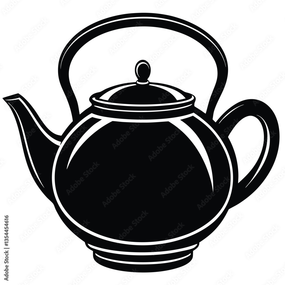 a stylish tea pot silhouette vector design a stylish tea pot silhouette vector design