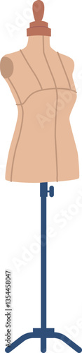 Atelier workshop mannequin vector illustration
