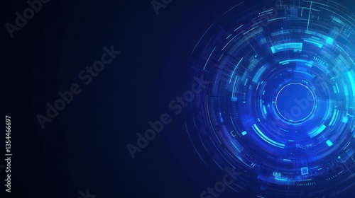 Abstract blue modern background with circle elements Digital technology concept vector illustration
