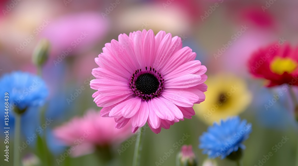 Fototapeta premium Pink Gerbera Daisy Flower Nature Close Up Blooming Garden Vibrant