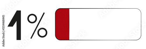 One percent battery charge icon