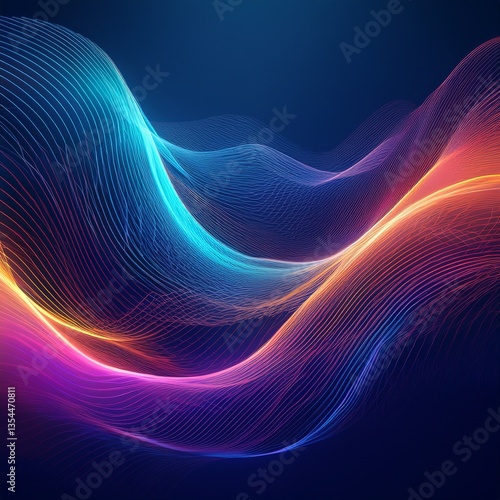 beautiful colorful line waves background, graphic resource