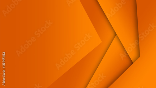 Abstract Orange Geometric Background with Overlapping Folded Layers