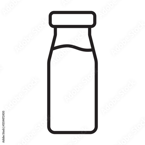 Milk bottle icon. Milk jar icon. Bottle line icon.