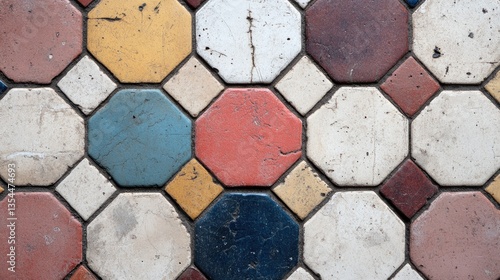 Colorful octagonal patterned pavement