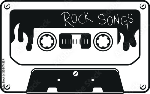 Audio cassette with rock songs