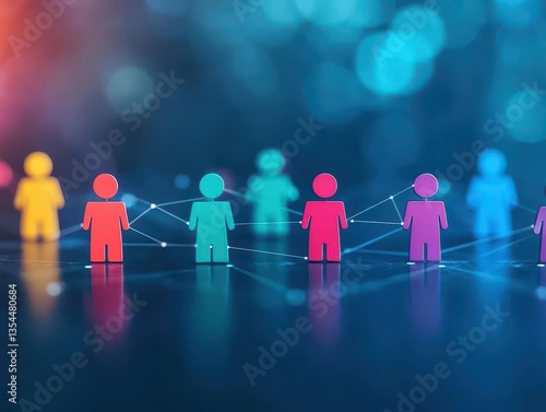 An abstract representation of HR management concepts like talent acquisition merged with workforce diversity, showcasing inclusive hiring practices