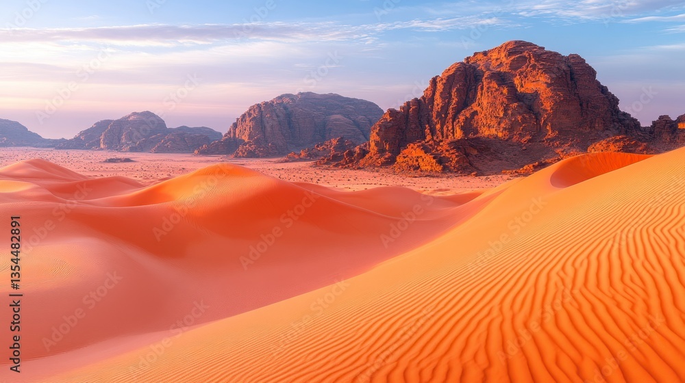 Fototapeta premium Sunrise over desert dunes