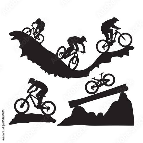 silhouette of a man riding a bike