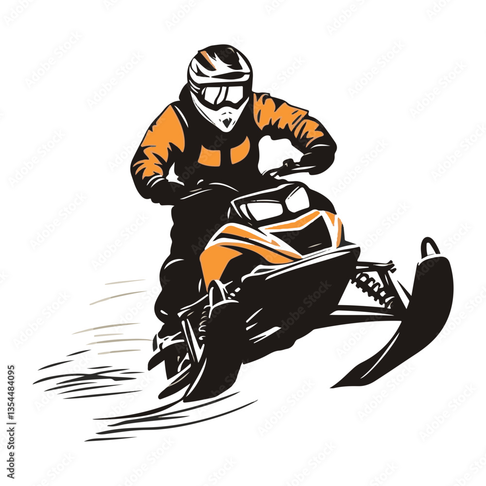 Obraz premium snowmobile vector illustration isolated on white background