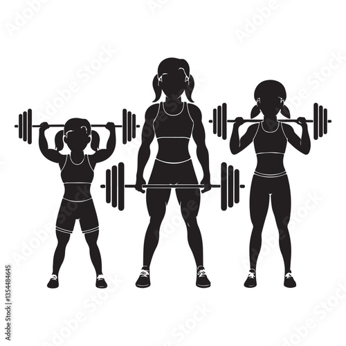 silhouette of a woman lifting weights